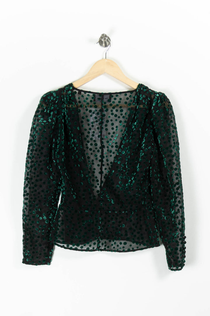 Blouse Verte et Noire - Taille S/36 de la marque The Kooples | PARAD95614 - Vendu par Paradigme - Image 4
