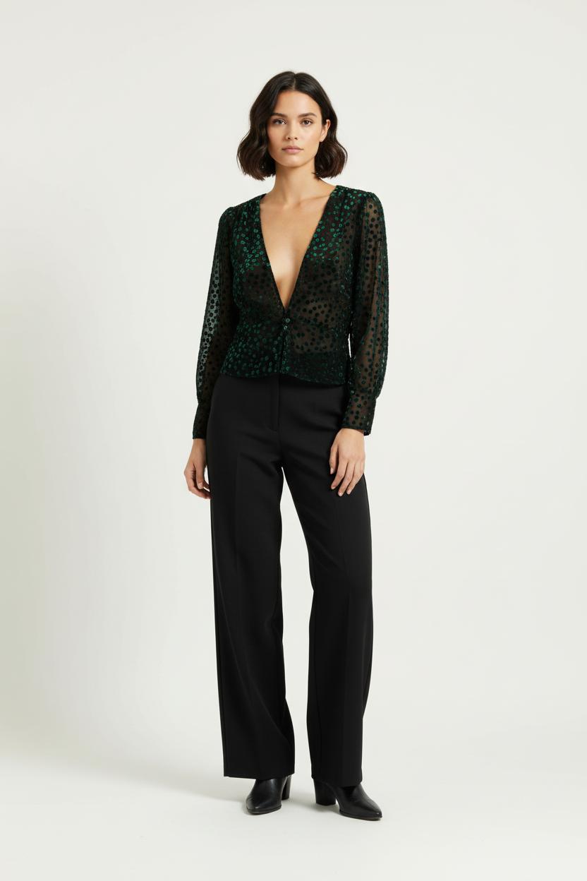 Blouse Verte et Noire - Taille S/36 de la marque The Kooples | PARAD95614 - Vendu par Paradigme - Image 1