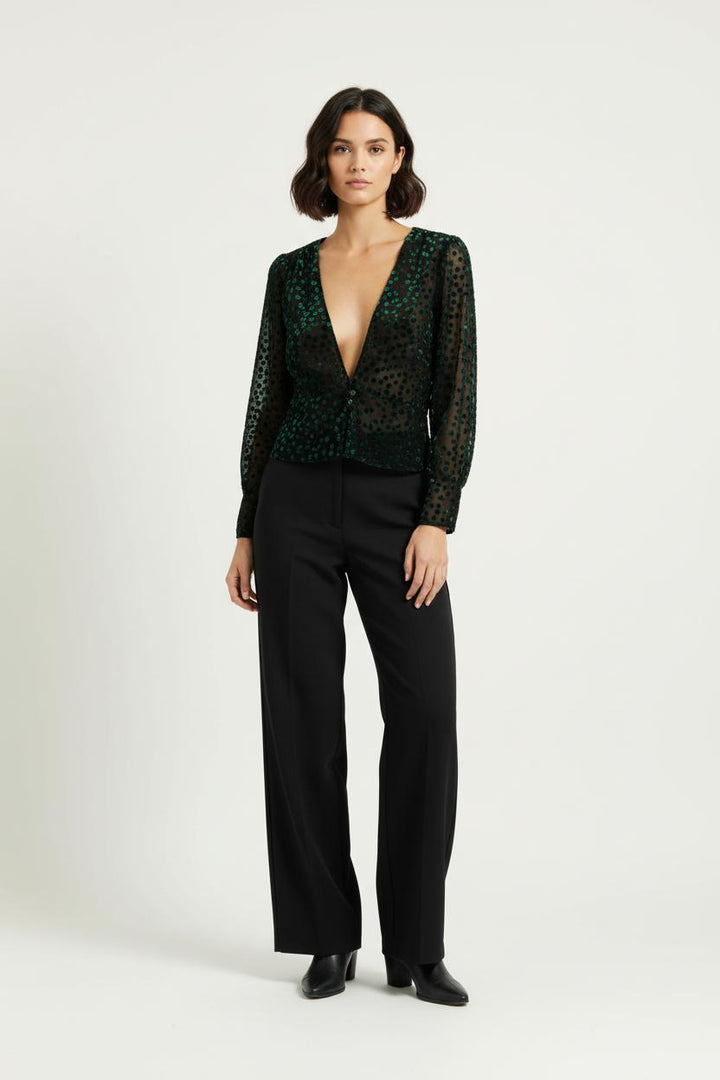 Blouse Verte et Noire - Taille S/36 de la marque The Kooples | PARAD95614 - Vendu par Paradigme - Image 1