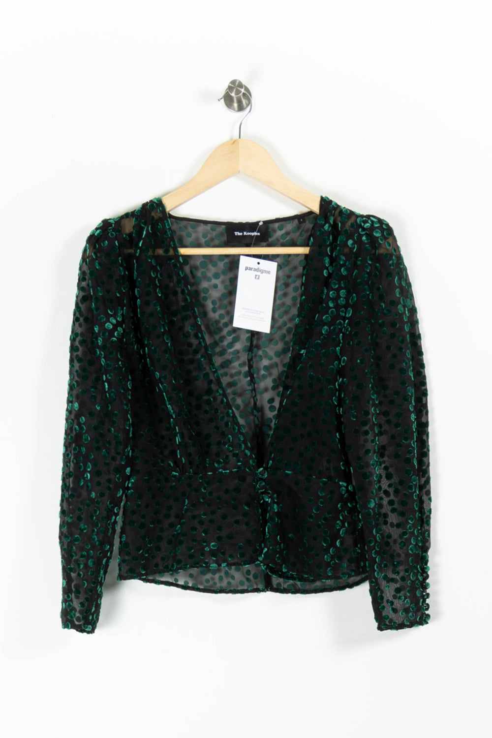 Blouse Verte et Noire - Taille S/36 de la marque The Kooples | PARAD95614 - Vendu par Paradigme - Image 2