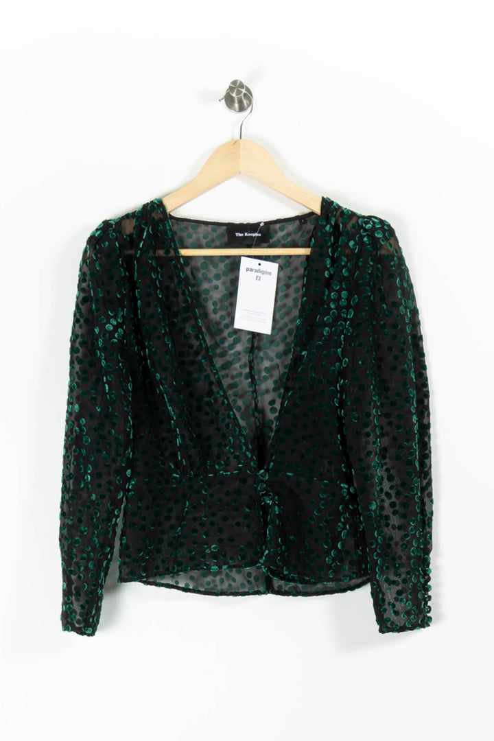 Blouse Verte et Noire - Taille S/36 de la marque The Kooples | PARAD95614 - Vendu par Paradigme - Image 2