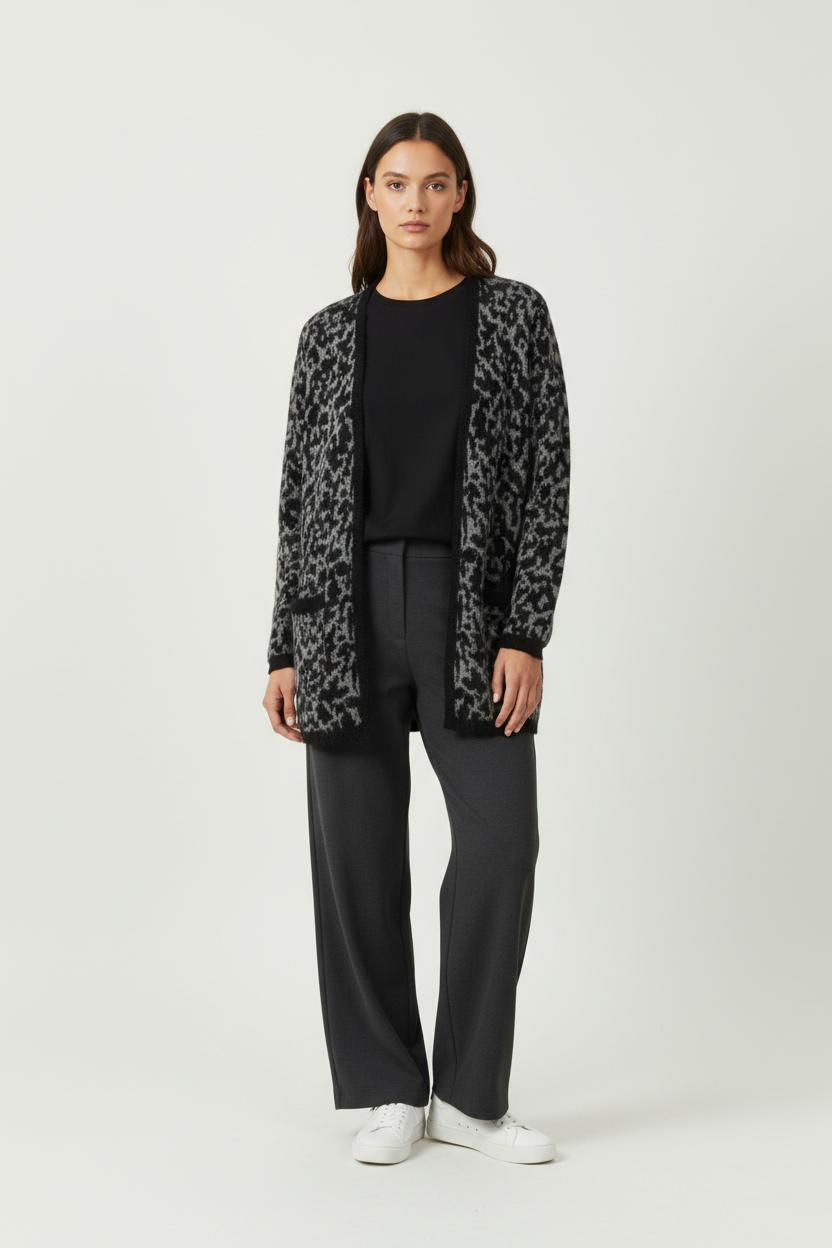 Cardigan Noir et Gris - Taille S/36 de la marque IKKS | PARAD95632 - Vendu par Paradigme - Image 1