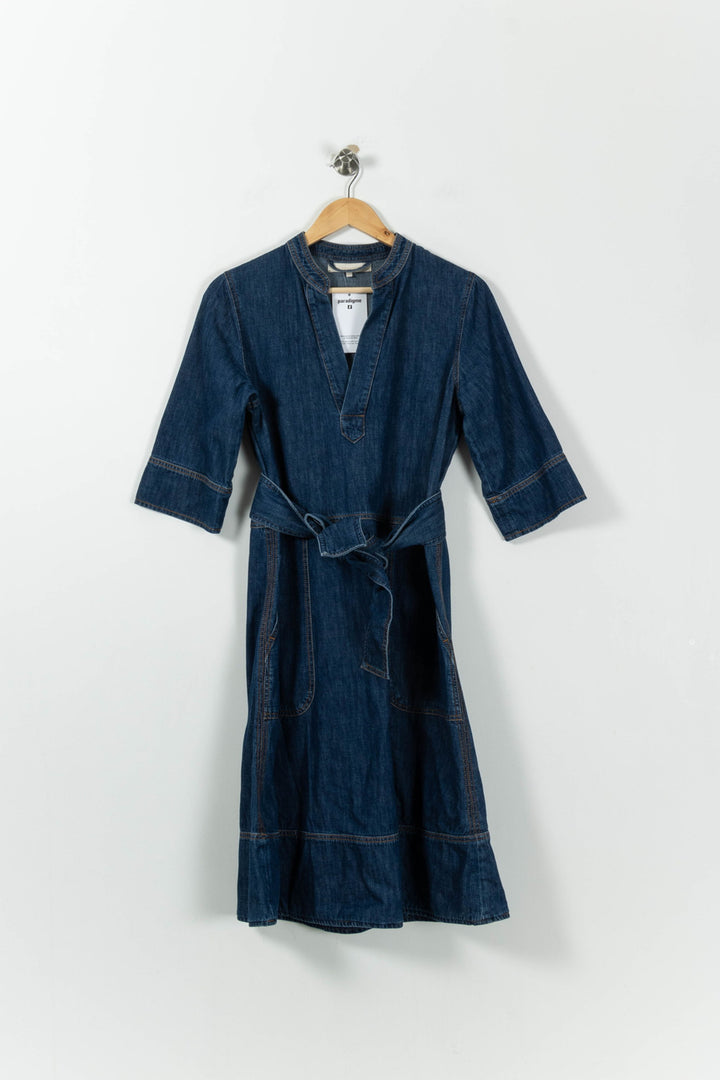 Robe Chemise Bleue - Taille L/40 de la marque Vanessa Bruno | PARAD95634 - Vendu par Paradigme - Image 2