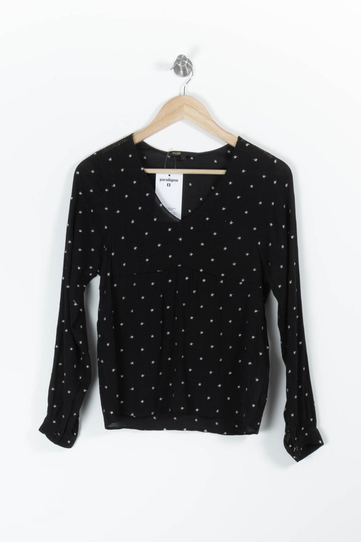 Blouse Noire et Blanche - Taille S/36 de la marque Maje | PARAD95638 - Vendu par Paradigme - Image 2