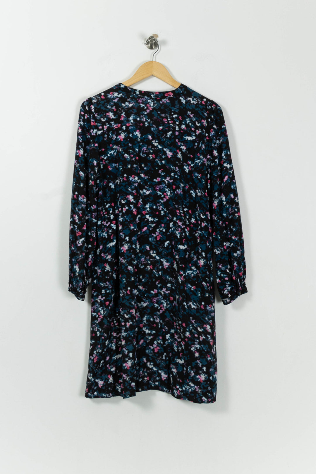 Robe Fleurie Bleu et Noir - Taille L/40 de la marque La Fée Maraboutée | PARAD95651 - Vendu par Paradigme - Image 4