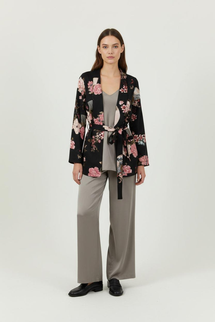 Kimono Noir et Rose - Taille M/38 de la marque La Fée Maraboutée | PARAD95655 - Vendu par Paradigme - Image 1