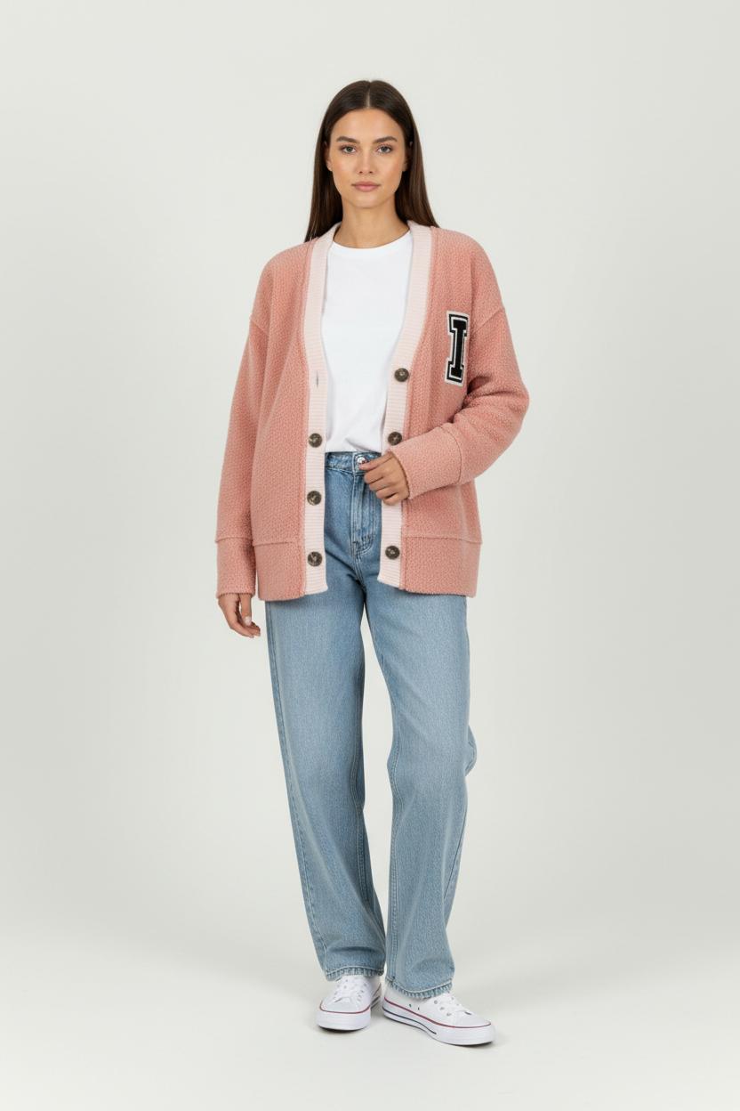 Cardigan Rose et Rose pâle - Taille S/36 de la marque Imprevu | PARAD95661 - Vendu par Paradigme - Image 1