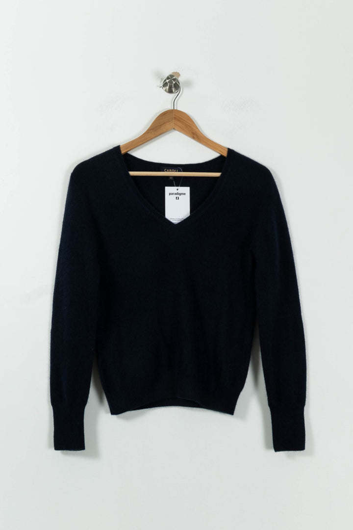 Pull Bleu - Taille XS/34 de la marque Caroll | PARAD95671 - Vendu par Paradigme - Image 2