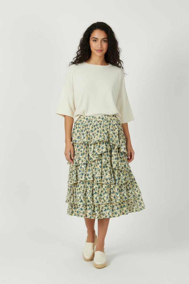 Jupe Midi Fleurie Beige - Taille XS/34 de la marque Zadig&Voltaire | PARAD95684 - Vendu par Paradigme - Image 1