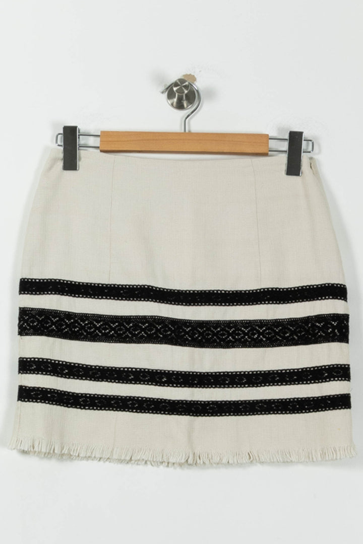 Jupe Droite Beige et Noire - Taille M/38 de la marque Kookai | PARAD95691 - Vendu par Paradigme - Image 2