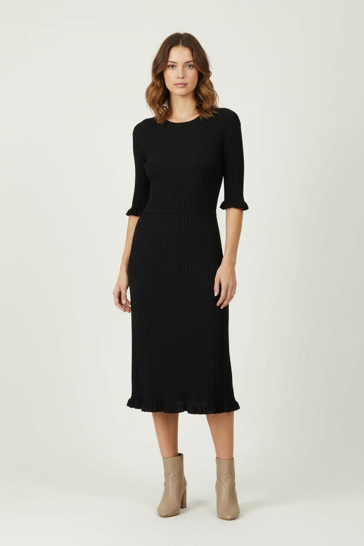 Robe Midi Noire - Taille M/38 de la marque Maje | PARAD95714 - Vendu par Paradigme - Image 1