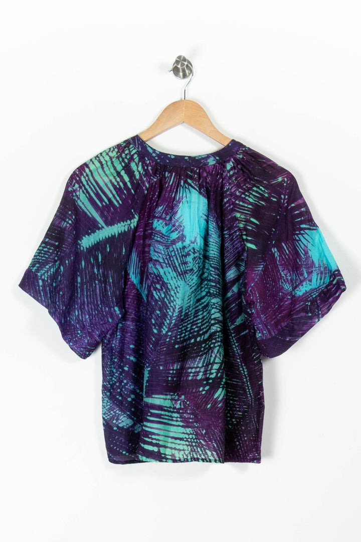 Blouse Violette et Bleue - Taille M/38 de la marque La Fée Maraboutée | PARAD95722 - Vendu par Paradigme - Image 4