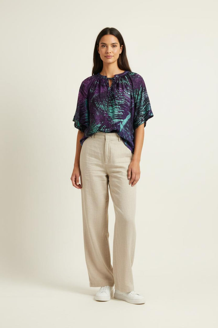 Blouse Violette et Bleue - Taille M/38 de la marque La Fée Maraboutée | PARAD95722 - Vendu par Paradigme - Image 1