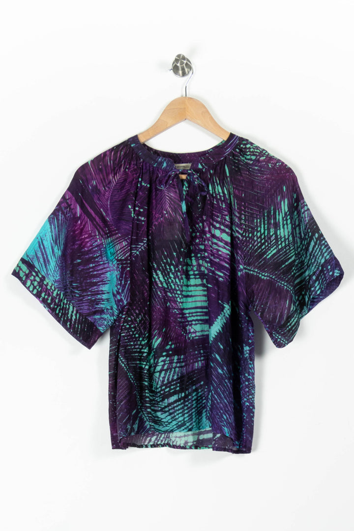 Blouse Violette et Bleue - Taille M/38 de la marque La Fée Maraboutée | PARAD95722 - Vendu par Paradigme - Image 2