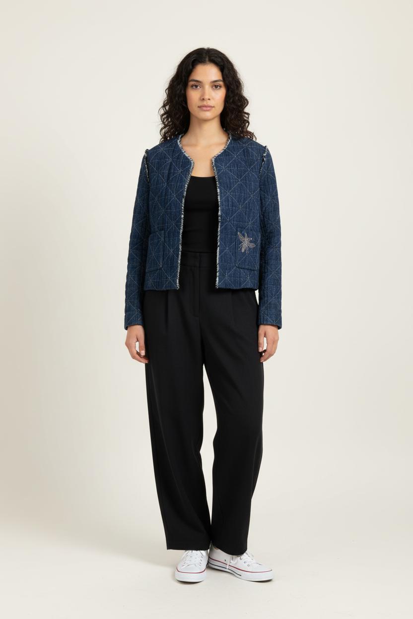 Veste Matelassée Bleue - Taille M/38 de la marque Sandro | PARAD95735 - Vendu par Paradigme - Image 1