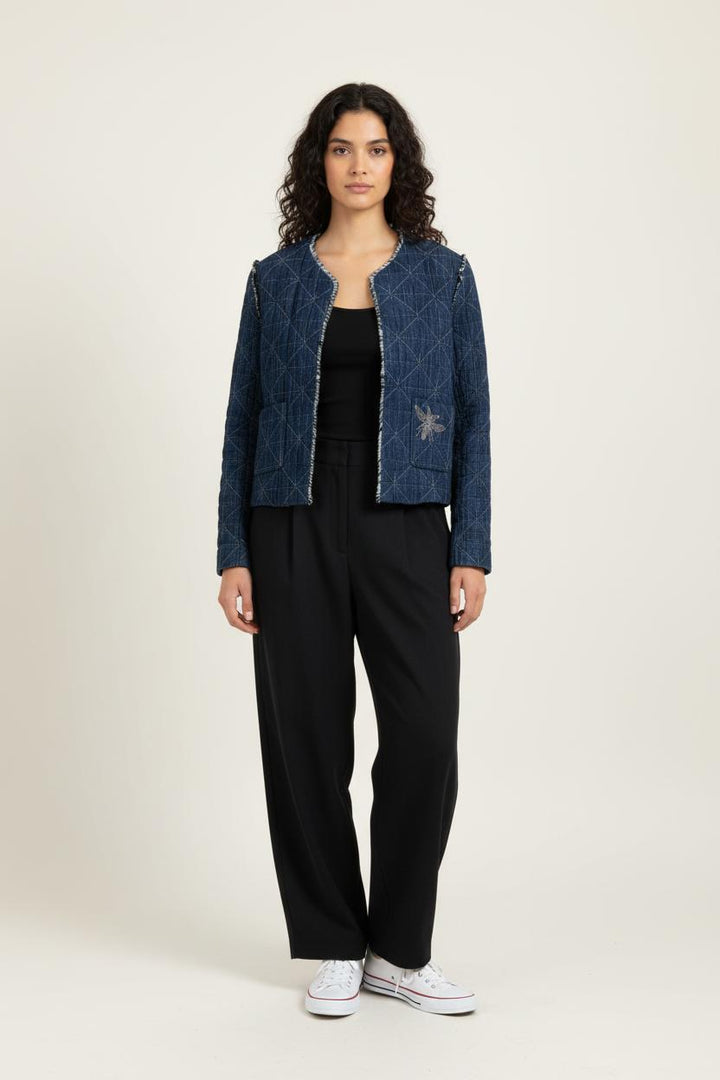 Veste Matelassée Bleue - Taille M/38 de la marque Sandro | PARAD95735 - Vendu par Paradigme - Image 1
