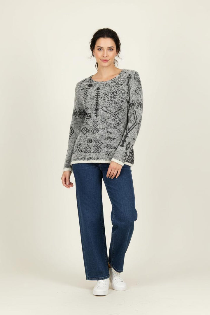 Pull Gris et Noir - Taille L/40 de la marque Antik Batik | PARAD95776 - Vendu par Paradigme - Image 1
