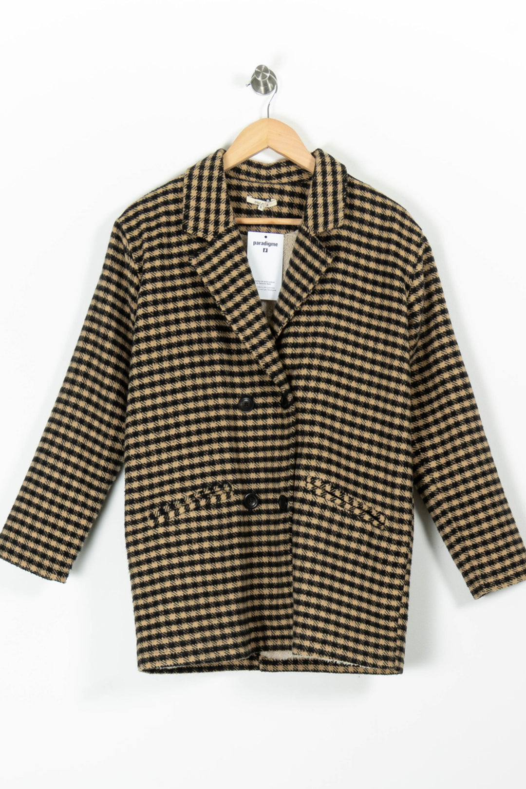 Manteau Beige et Noir - Taille S/36 de la marque Emile & Ida | PARAD95790 - Vendu par Paradigme - Image 2