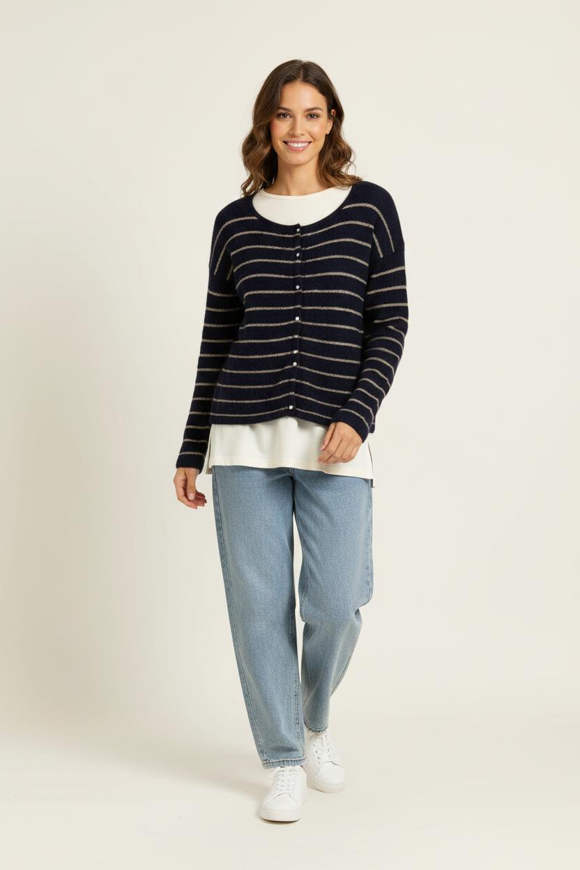 Cardigan Bleu et Beige - Taille M/38 de la marque Sézane | PARAD95811 - Vendu par Paradigme - Image 1