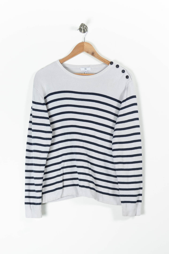 Marinière Blanche et Bleue - Taille XL/42 de la marque La Redoute Collections | PARAD95825 - Vendu par Paradigme - Image 2