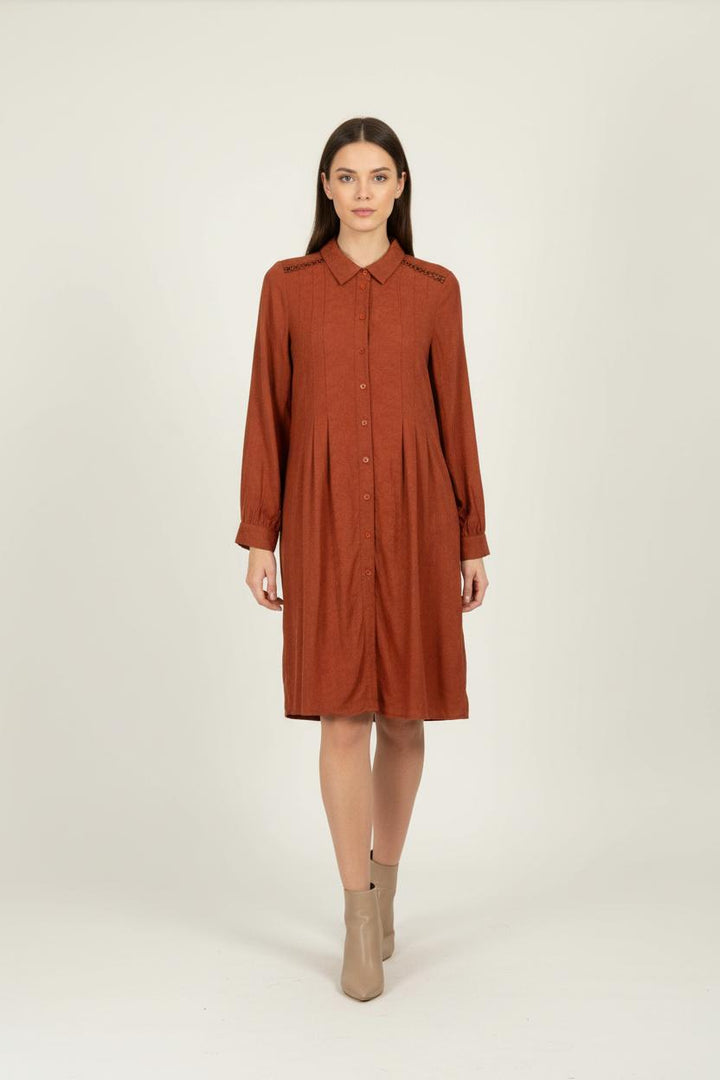 Robe Chemise Orange - Taille L/40 de la marque La Fée Maraboutée | PARAD95834 - Vendu par Paradigme - Image 1