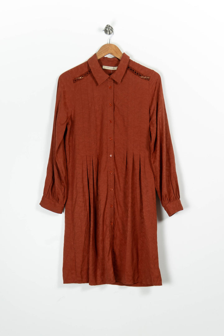 Robe Chemise Orange - Taille L/40 de la marque La Fée Maraboutée | PARAD95834 - Vendu par Paradigme - Image 2