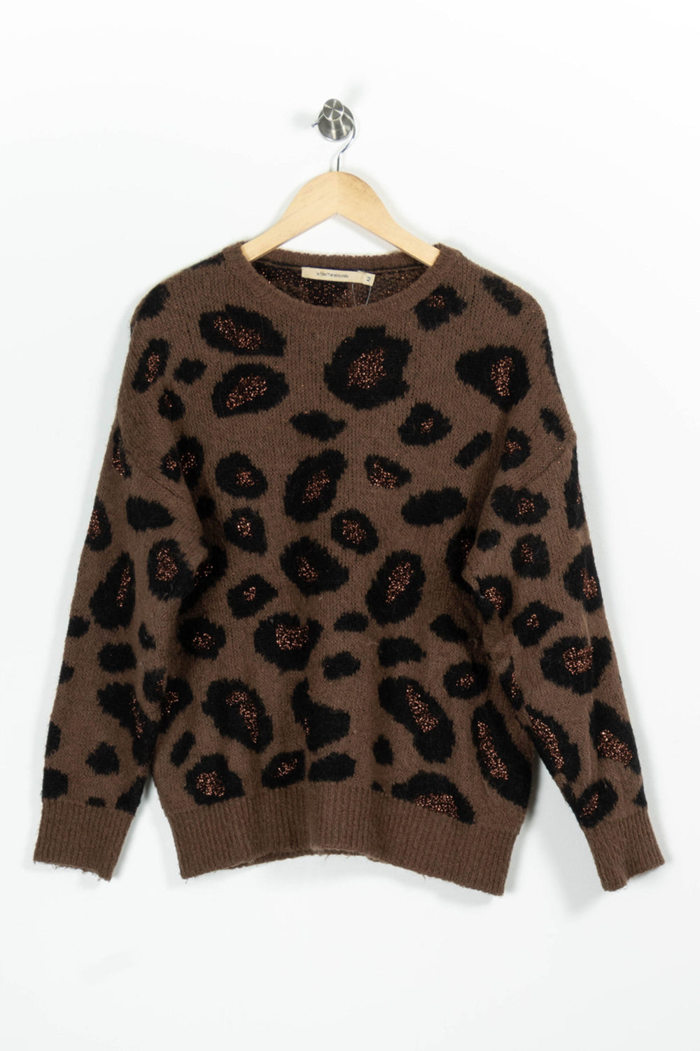 Pull Marron et Noir - Taille M/38 de la marque La Fée Maraboutée | PARAD95836 - Vendu par Paradigme - Image 2
