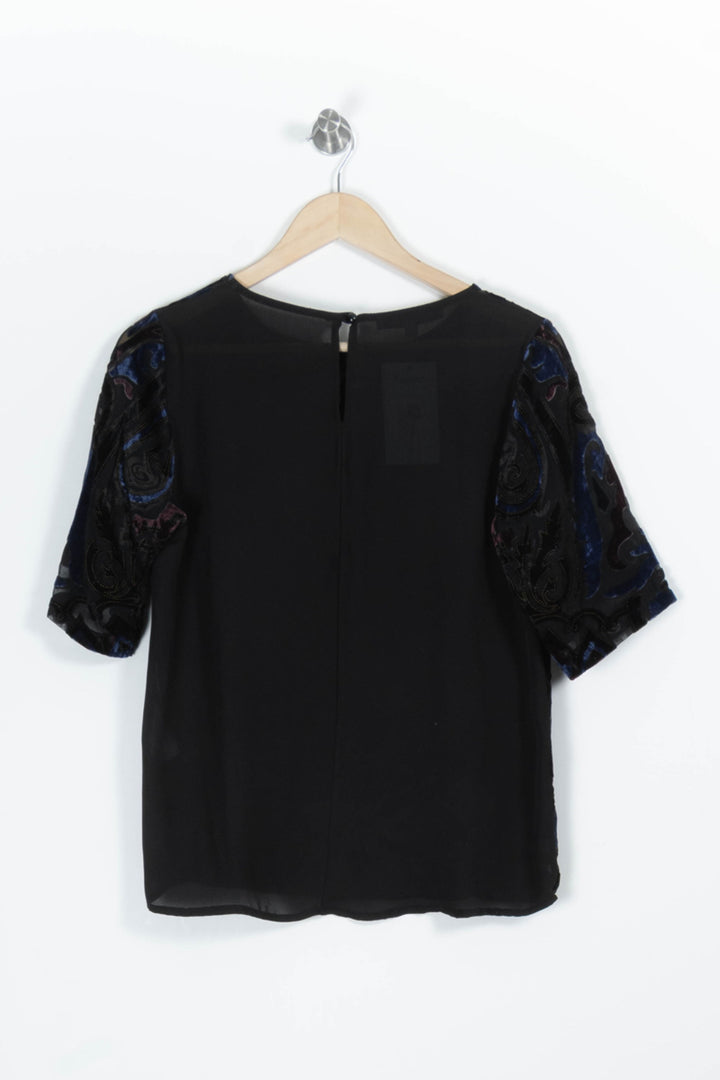 Blouse Noire et Bleue - Taille M/38 de la marque La Fée Maraboutée | PARAD95838 - Vendu par Paradigme - Image 4