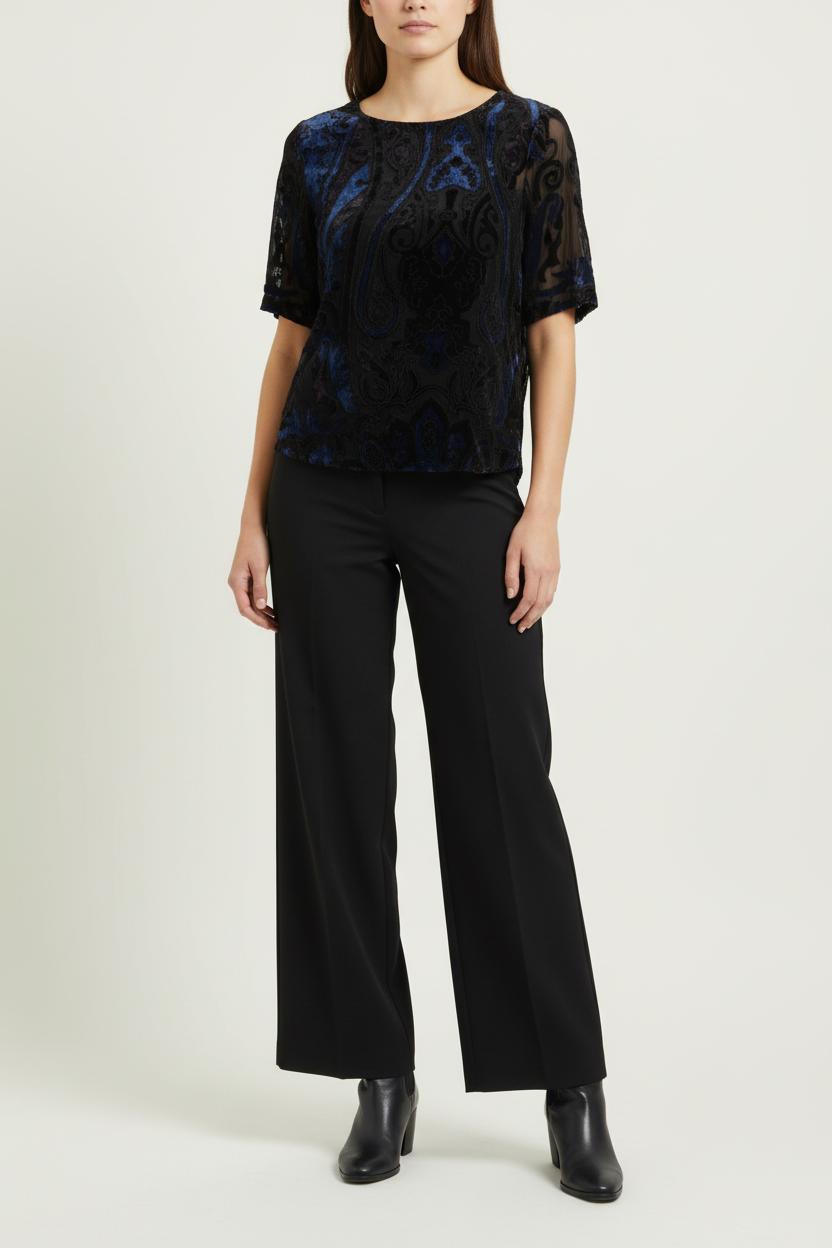Blouse Noire et Bleue - Taille M/38 de la marque La Fée Maraboutée | PARAD95838 - Vendu par Paradigme - Image 1