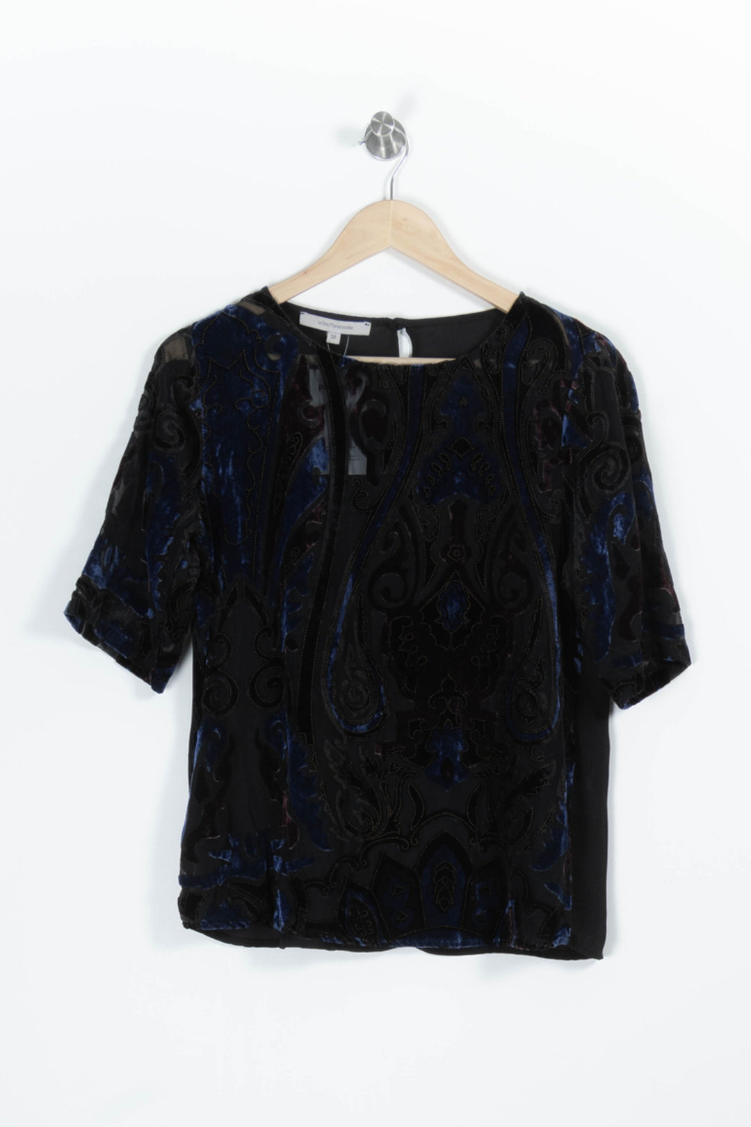 Blouse Noire et Bleue - Taille M/38 de la marque La Fée Maraboutée | PARAD95838 - Vendu par Paradigme - Image 2