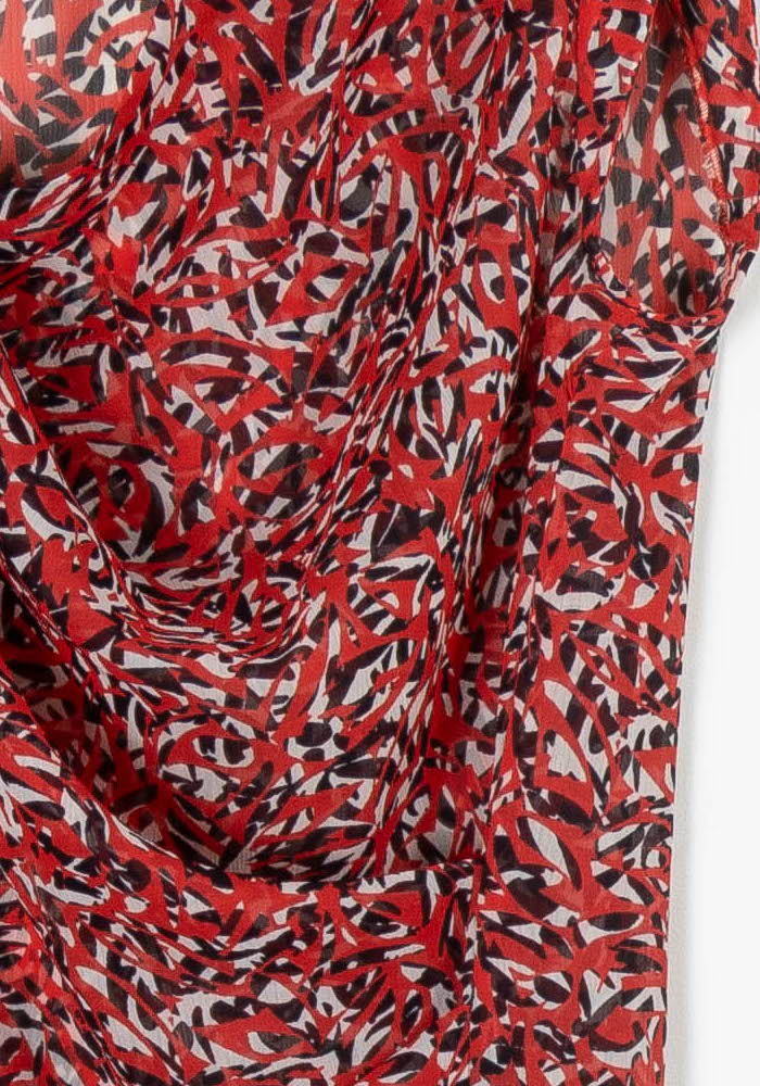 Top Sans Manches Rouge et Noir - Taille L/40 de la marque IKKS | PARAD95840 - Vendu par Paradigme - Image 3