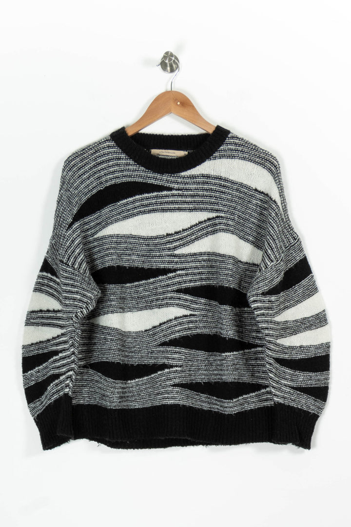 Pull Noir et Blanc - Taille M/38 de la marque La Fée Maraboutée | PARAD95841 - Vendu par Paradigme - Image 2