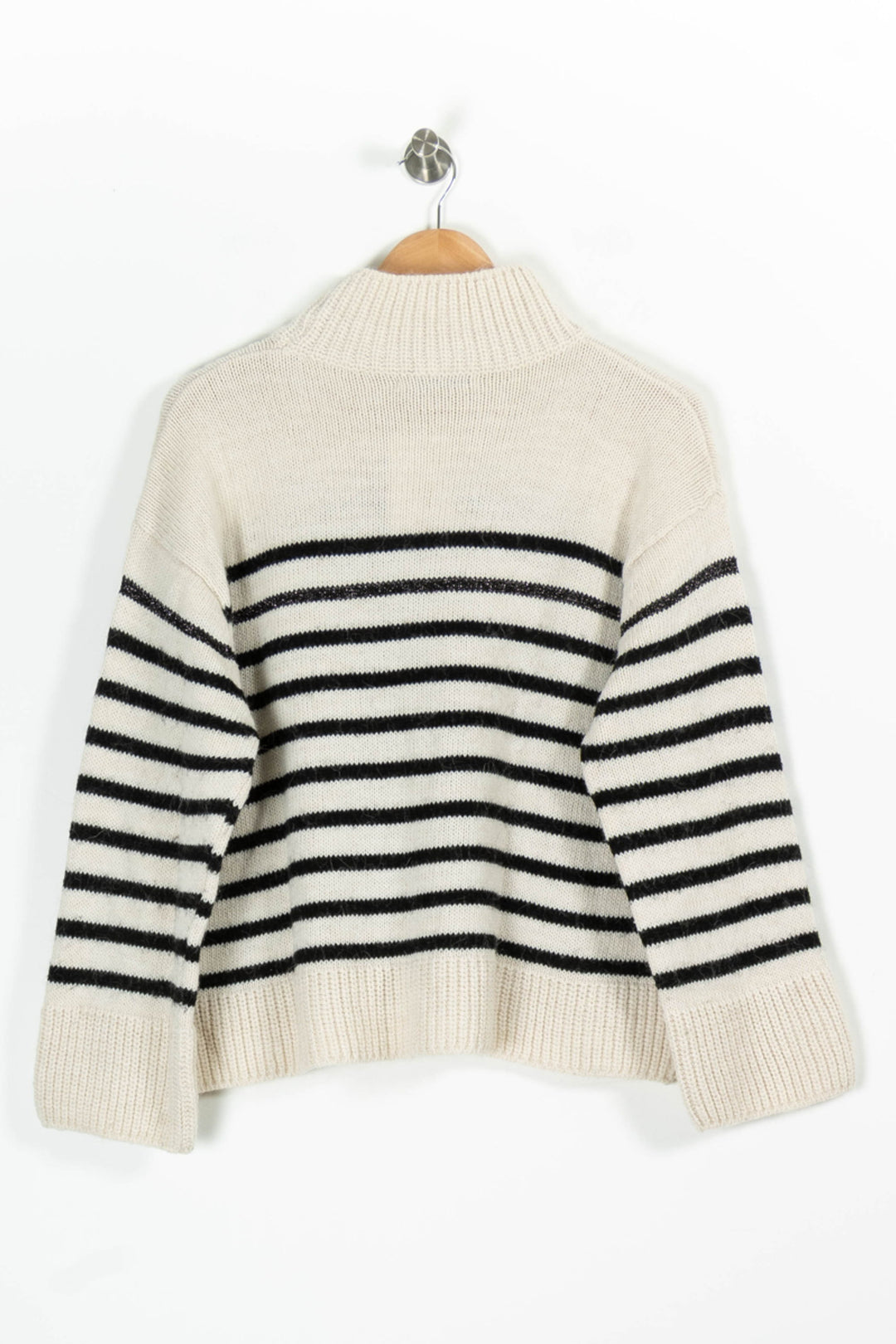 Pull Blanc et Noir - Taille M/38 de la marque La Fée Maraboutée | PARAD95855 - Vendu par Paradigme - Image 4