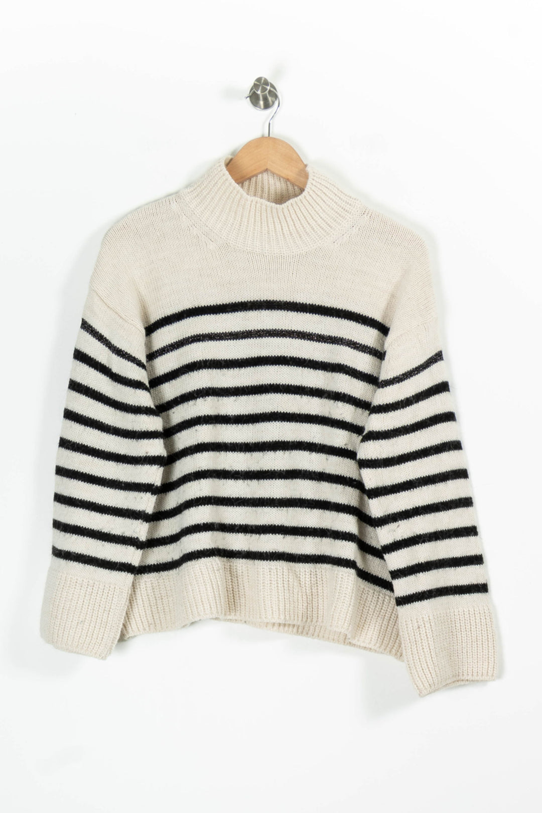 Pull Blanc et Noir - Taille M/38 de la marque La Fée Maraboutée | PARAD95855 - Vendu par Paradigme - Image 2