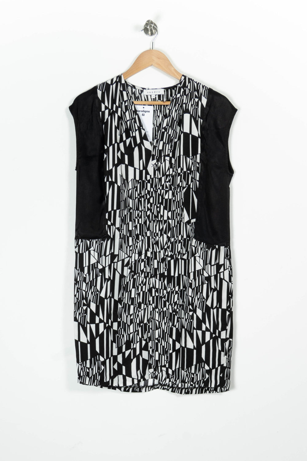 Robe Courte Noire et Blanche - Taille M/38 de la marque Sandro | PARAD95856 - Vendu par Paradigme - Image 2