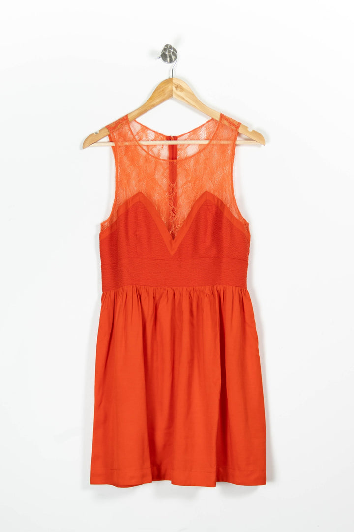 Robe Courte Rouge - Taille L/40 de la marque Sandro | PARAD95859 - Vendu par Paradigme - Image 2