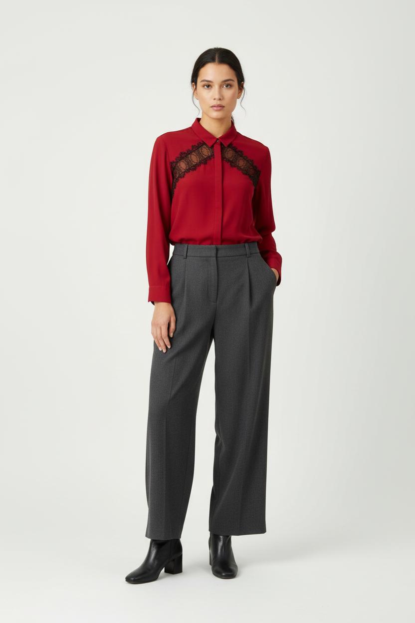 Chemise Bordeaux et Noire - Taille L/40 de la marque Gerard Darel | PARAD95887 - Vendu par Paradigme - Image 1