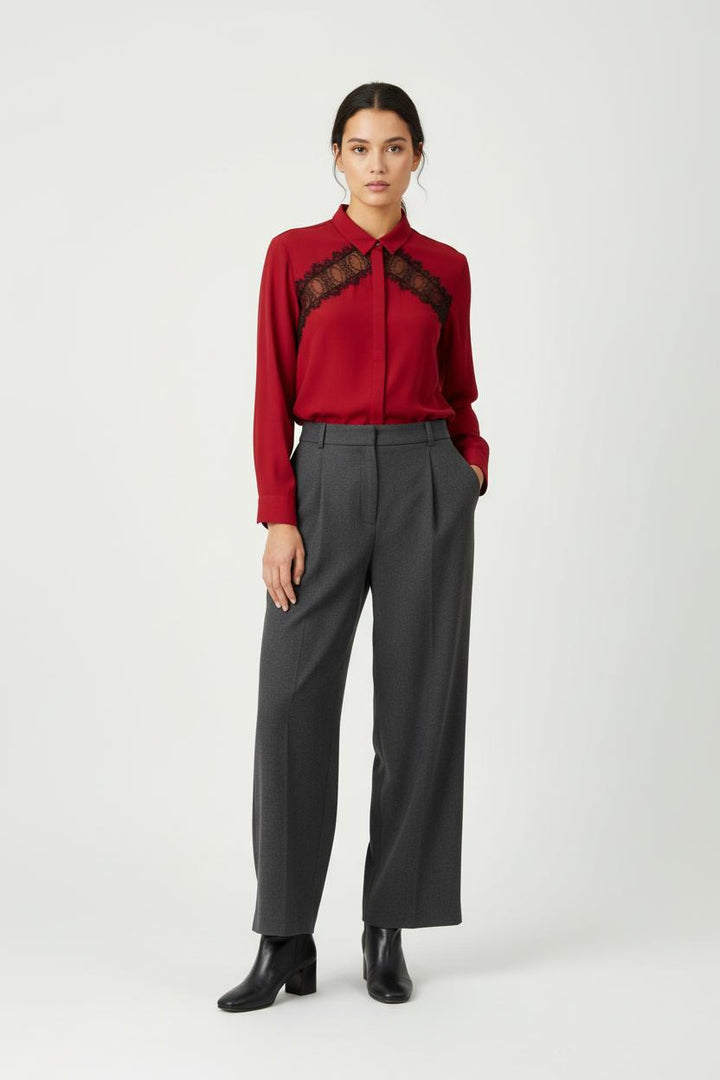 Chemise Bordeaux et Noire - Taille L/40 de la marque Gerard Darel | PARAD95887 - Vendu par Paradigme - Image 1