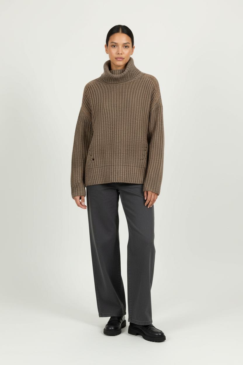 Pull Col Roulé Marron - Taille S/36 de la marque IKKS | PARAD95904 - Vendu par Paradigme - Image 1