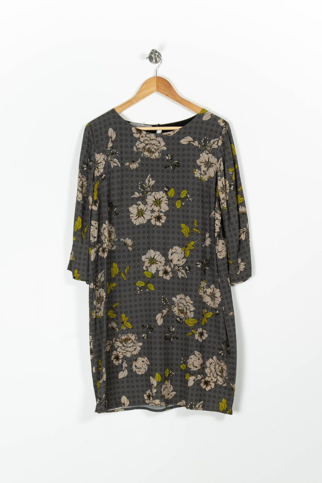 Robe Droite Grise et Beige - Taille XXL/44 de la marque La Fée Maraboutée | PARAD95924 - Vendu par Paradigme - Image 2