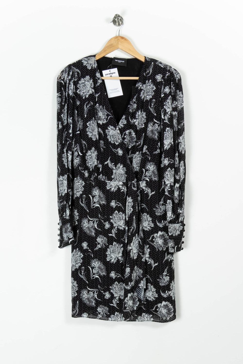 Robe portefeuille noire et blanche - Taille L/40 de la marque The Kooples | PARAD95925 - Vendu par Paradigme - Image 2