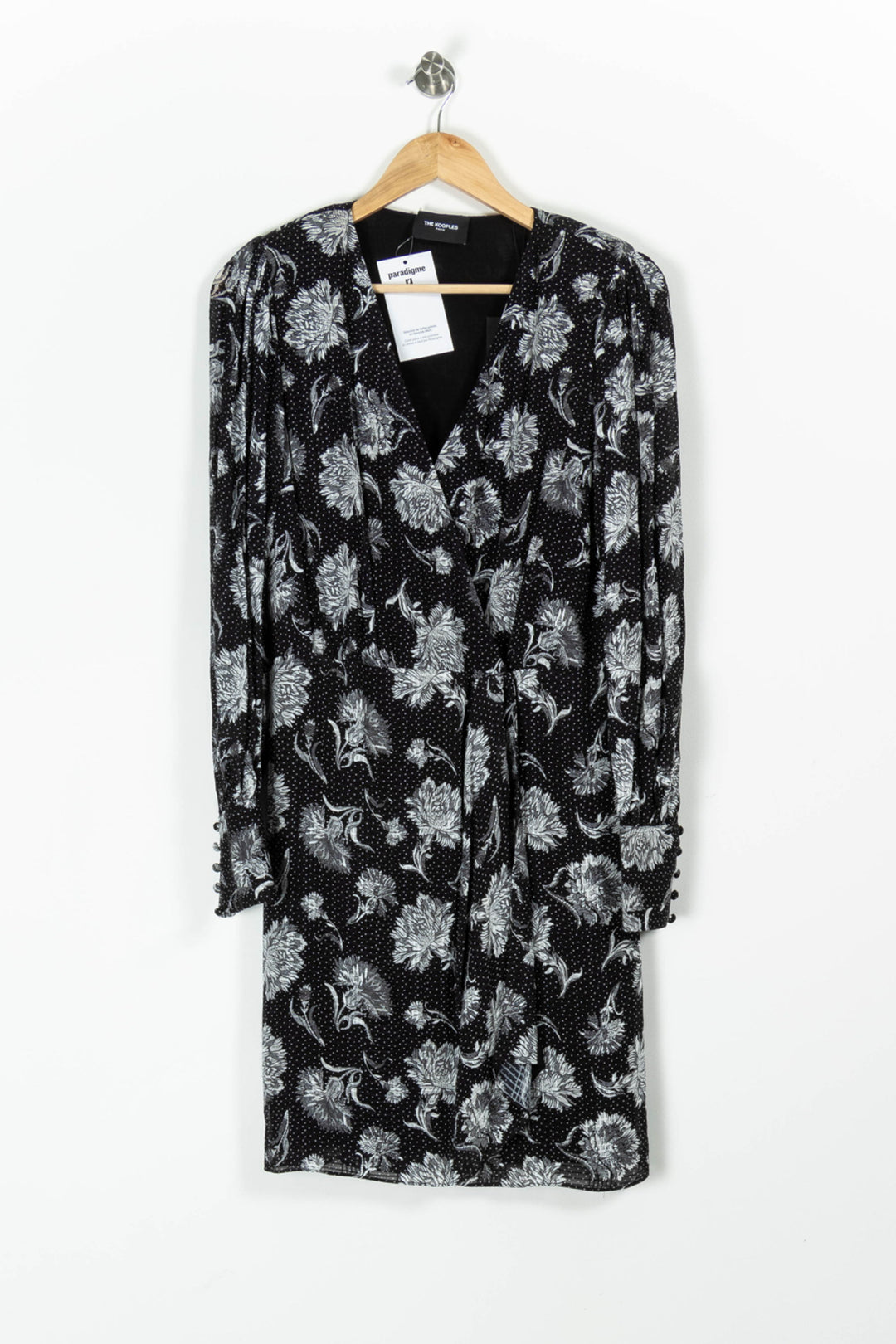 Robe portefeuille noire et blanche - Taille L/40 de la marque The Kooples | PARAD95925 - Vendu par Paradigme - Image 2