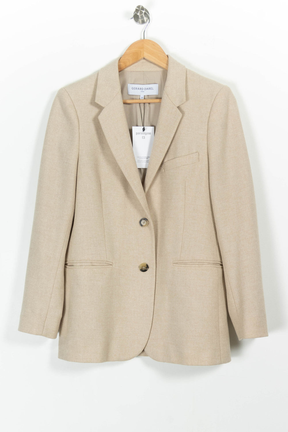 Blazer Beige - Taille M/38 de la marque Gerard Darel | PARAD95930 - Vendu par Paradigme - Image 2