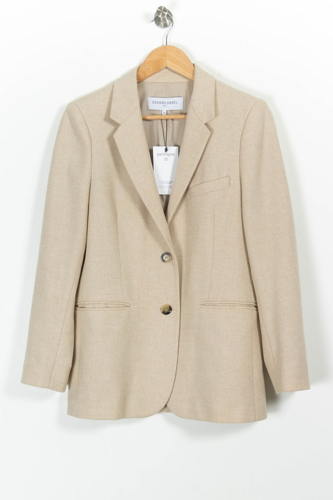 Blazer Beige - Taille M/38 de la marque Gerard Darel | PARAD95930 - Vendu par Paradigme - Image 2