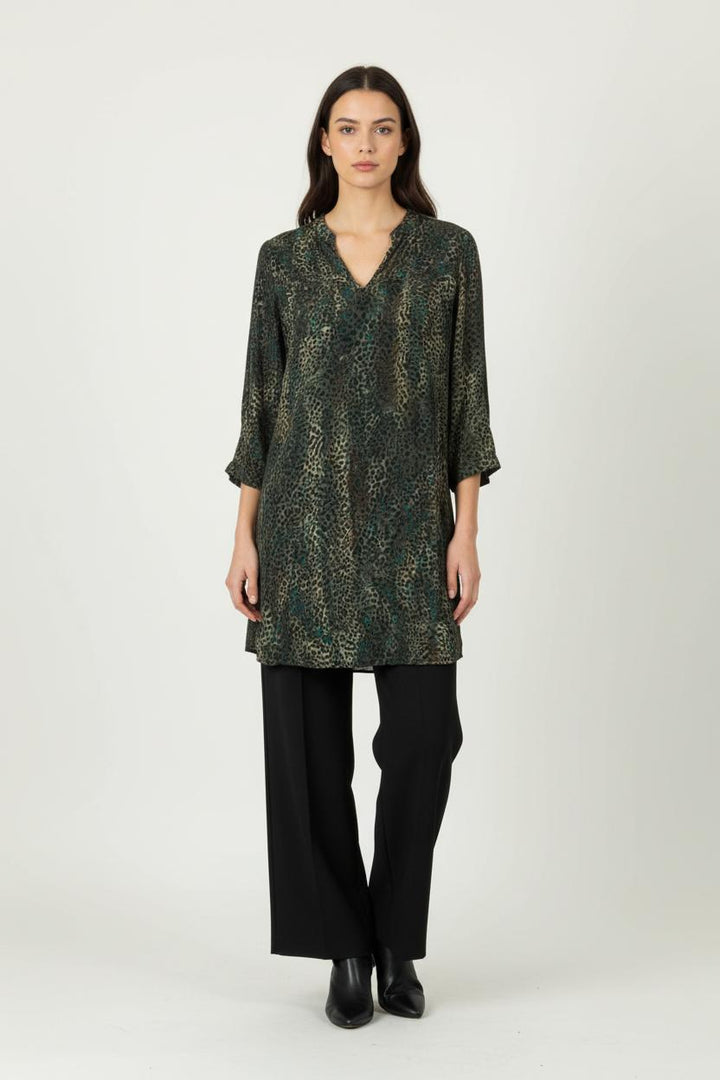 Robe Imprimée Verte et Noire - Taille M/38 de la marque One Step | PARAD95938 - Vendu par Paradigme - Image 1