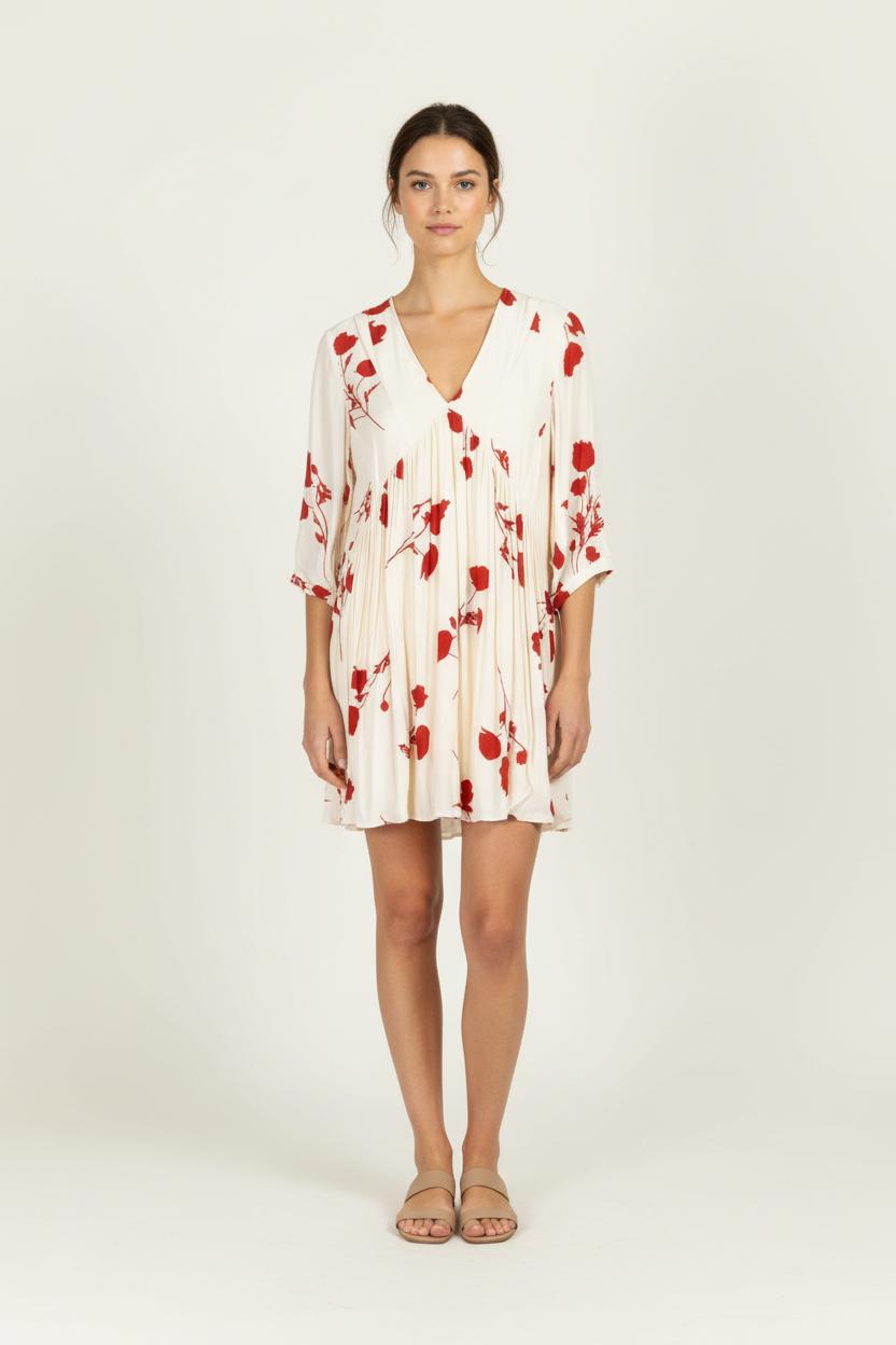 Robe Courte Beige et Rouge - Taille S/36 de la marque ba&sh | PARAD95951 - Vendu par Paradigme - Image 1
