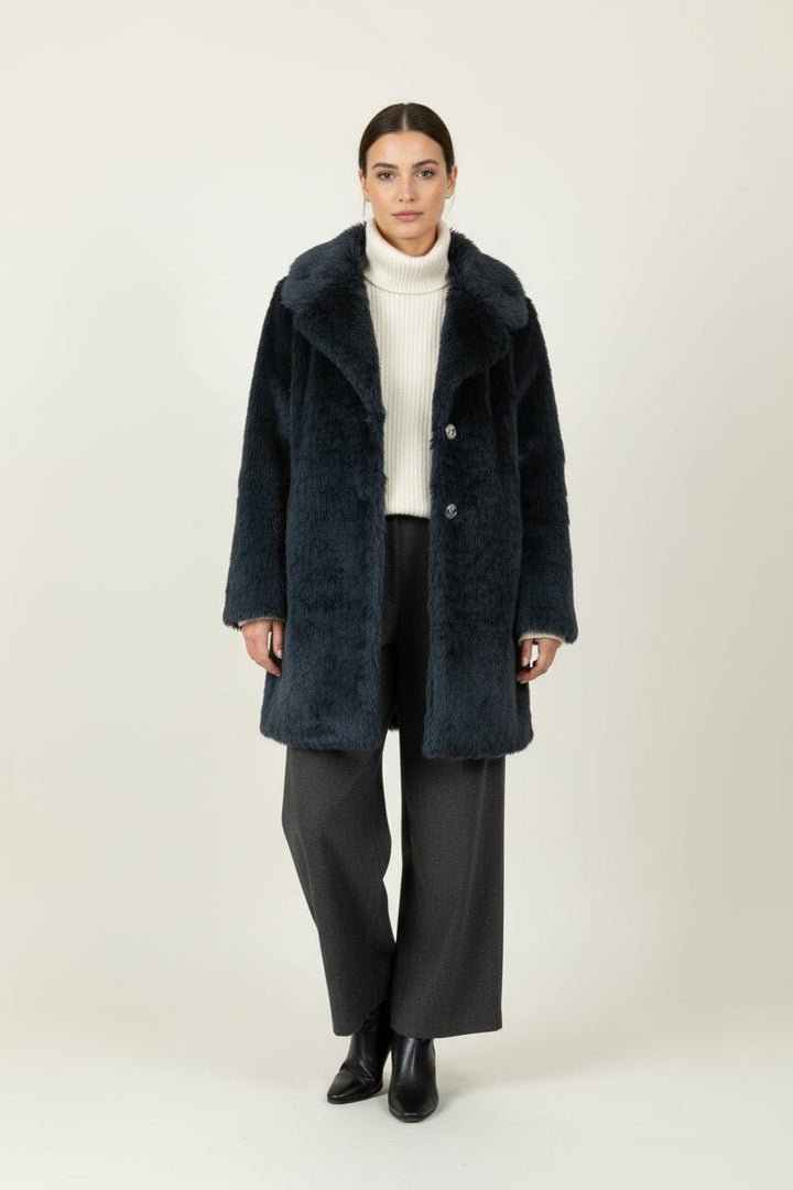 Manteau Fourrure Bleu - Taille L/40 de la marque Claudie Pierlot | PARAD95966 - Vendu par Paradigme - Image 1