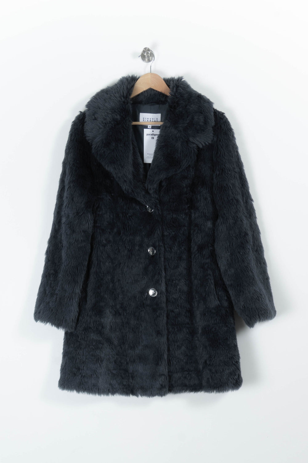 Manteau Fourrure Bleu - Taille L/40 de la marque Claudie Pierlot | PARAD95966 - Vendu par Paradigme - Image 2
