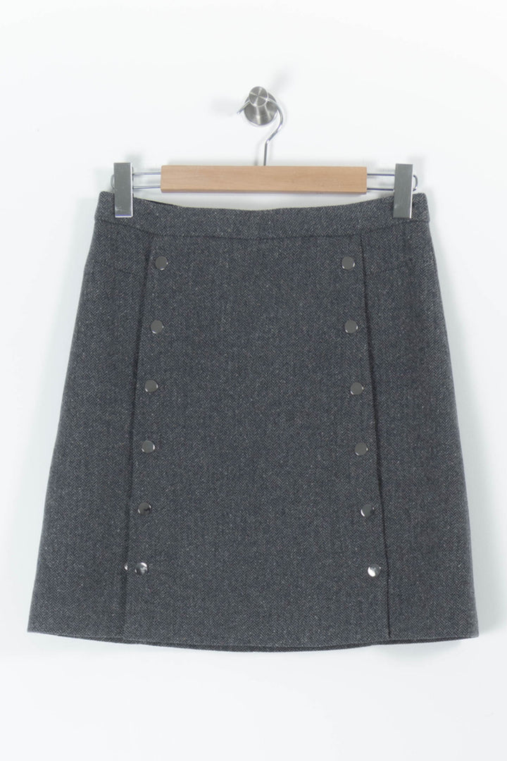 Jupe Droite Grise - Taille L/40 de la marque Caroll | PARAD95988 - Vendu par Paradigme - Image 2
