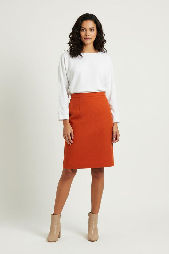 Jupe Droite Orange - Taille L/40 de la marque Gerard Darel | PARAD95994 - Vendu par Paradigme - Image 1